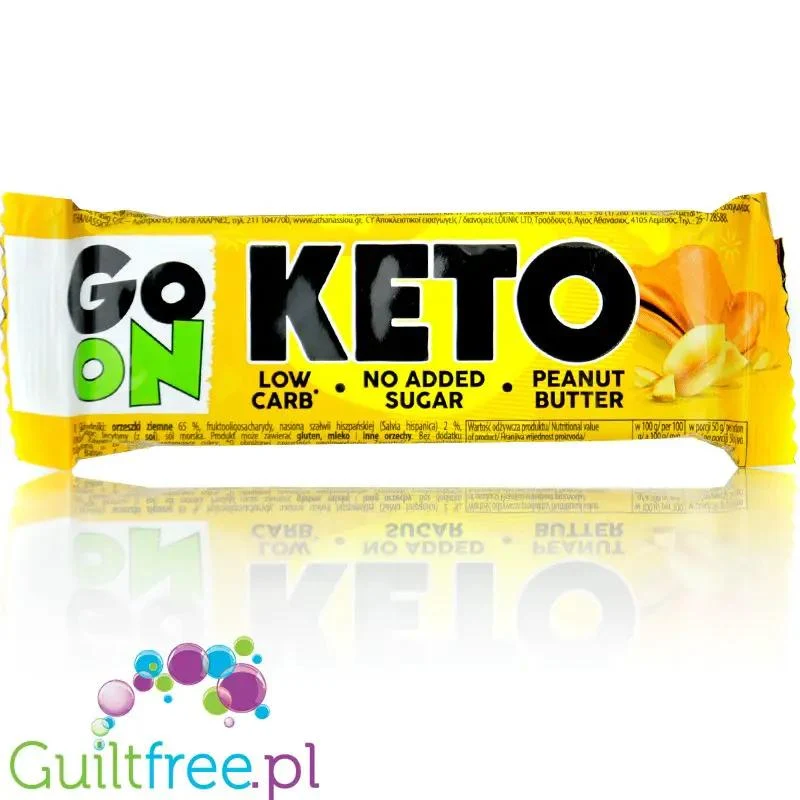 Sante Go On Keto Bar Peanut Butter - niskowęglowodanowy baton bez cukru 230kcal, Masło Orzechowe