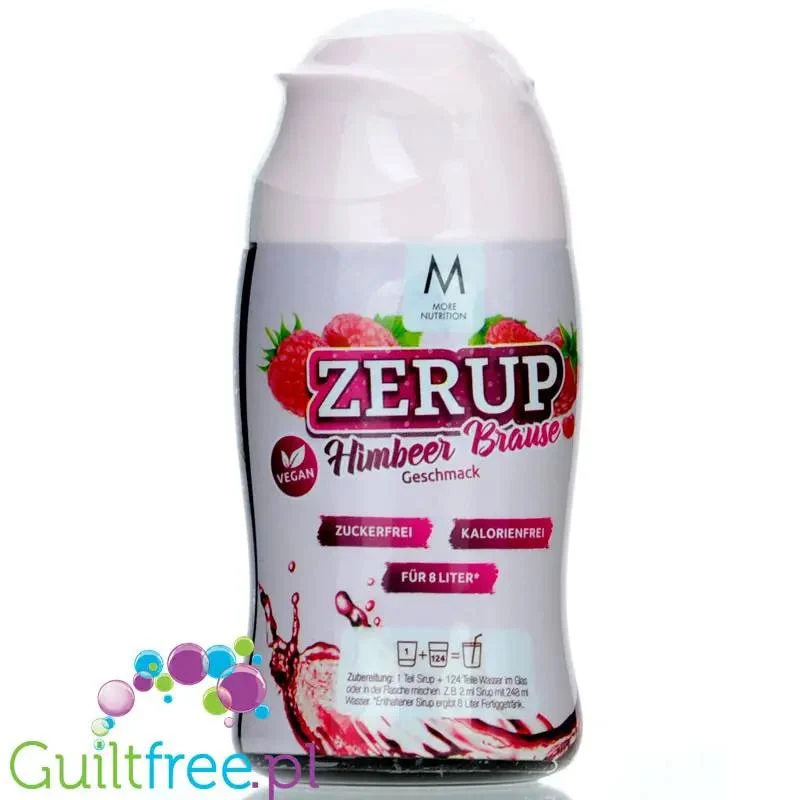 More Nutrition Zerup Raspberry na 8L - skoncentrowany syrop do wody bez cukru i kalorii, Malina