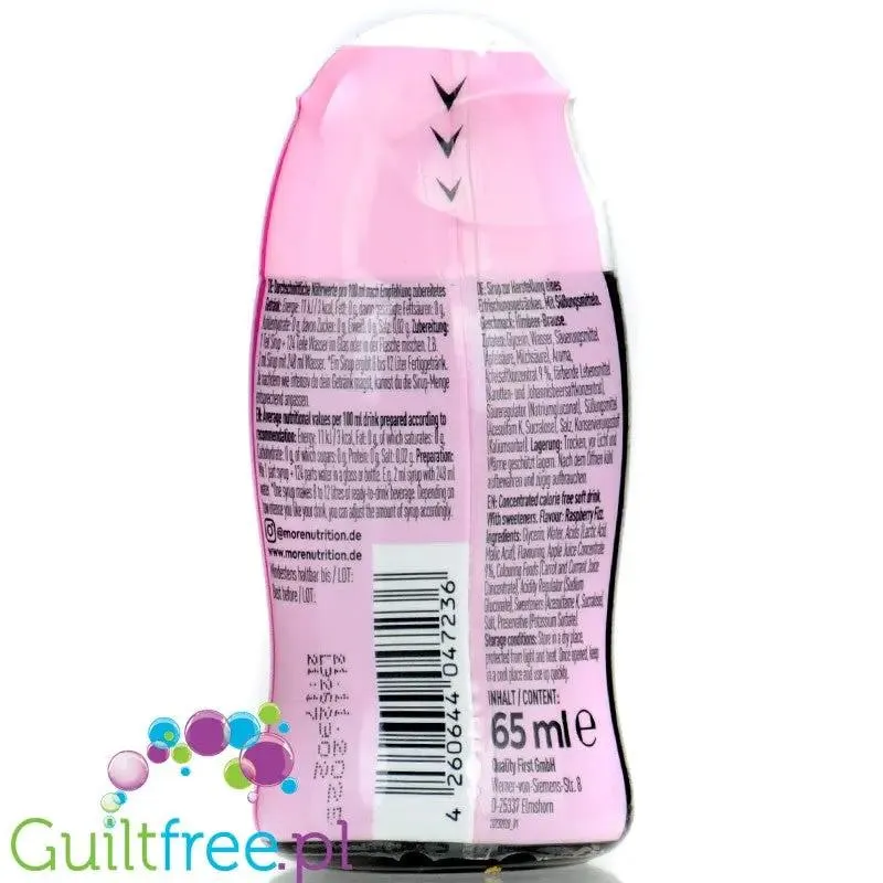 More Nutrition Zerup Raspberry na 8L - skoncentrowany syrop do wody bez cukru i kalorii, Malina