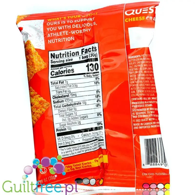 Quest Chesse Crackers Cheddar Blast - serowe keto krakersy 10g białka & 5g węgli