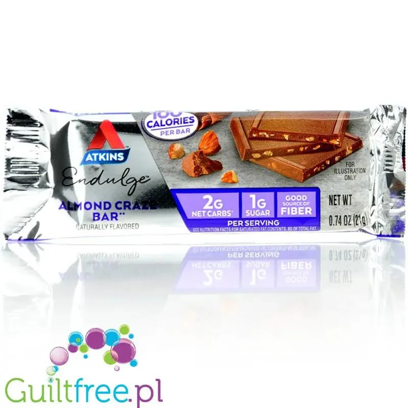 Atkins Endulge Dessert Almond Craze Bar PUDEŁKO x 5 BATONÓW - czekoladowe batoniki po 100kcal