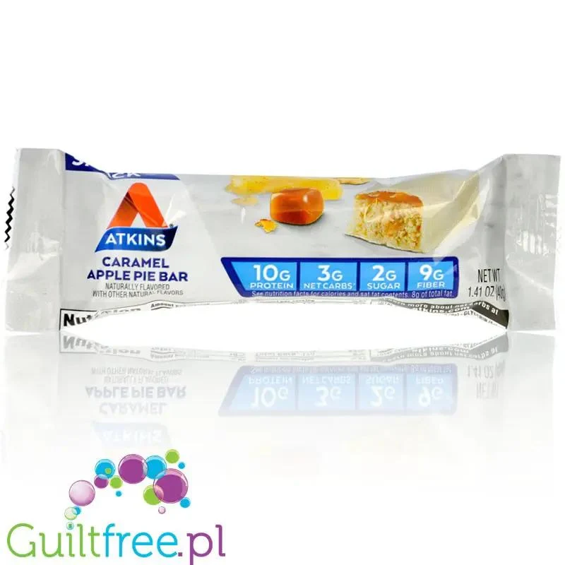 Atkins Snack Caramel Apple Pie PUDEŁKO x 5 batonów - baton proteinowy 150kcal & 10g białka bez maltitolu
