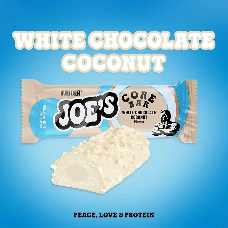 Weider Joe's Core Bar White Chocolate Coconut - baton proteinowy 176 kcal, Biała Czekolada & Kokos