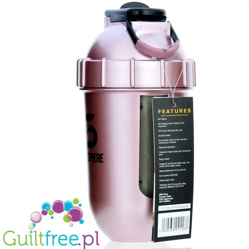 Shakesphere Tumbler View 700ml Rose Gold - szejker sferyczny z kulistym dnem bez osadów