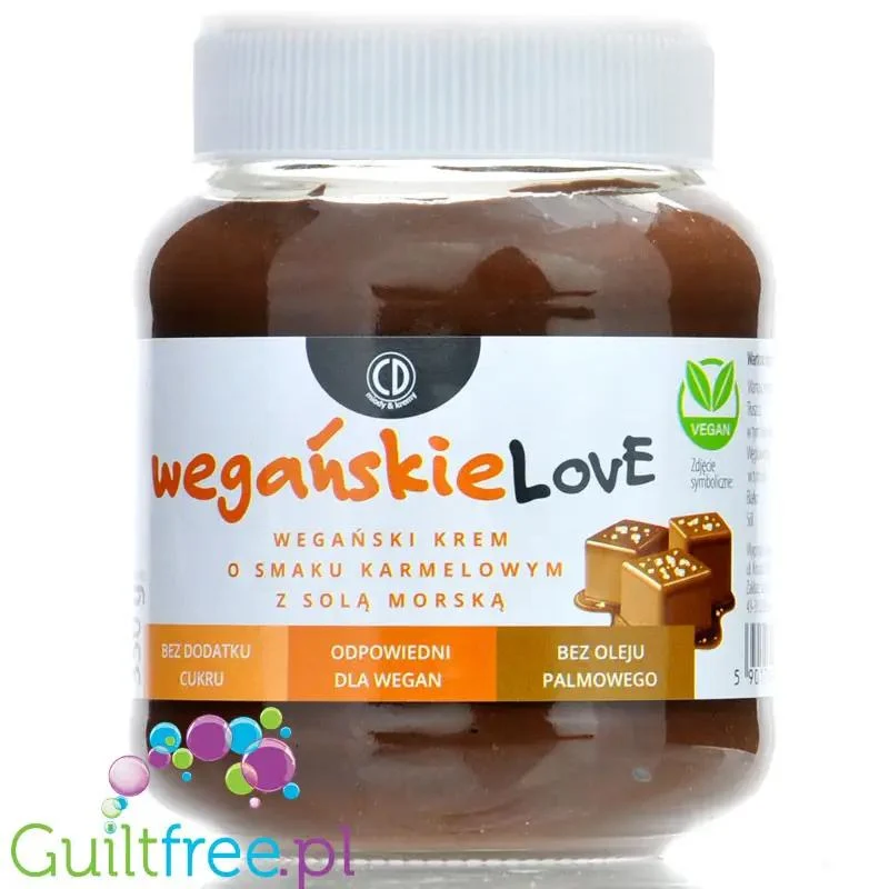 CD WegańskieLove Salted Caramel - wegański krem o smaku karmelowym z solą morską bez cukru i bez oleju palmowego
