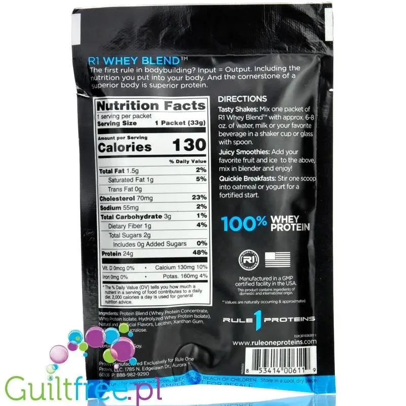 Rule1 R1 Whey Blend Vanilla Ice Cream - odżywka białkowa z WPI, WPH i WPC, saszetka