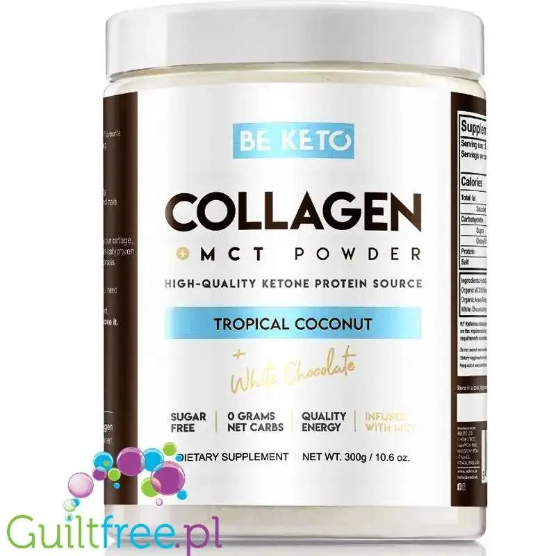BeKeto™ Collagen + MCT (Tropical Coconut & White Chocolate) - kolagen & MCT w proszku z erytrolem