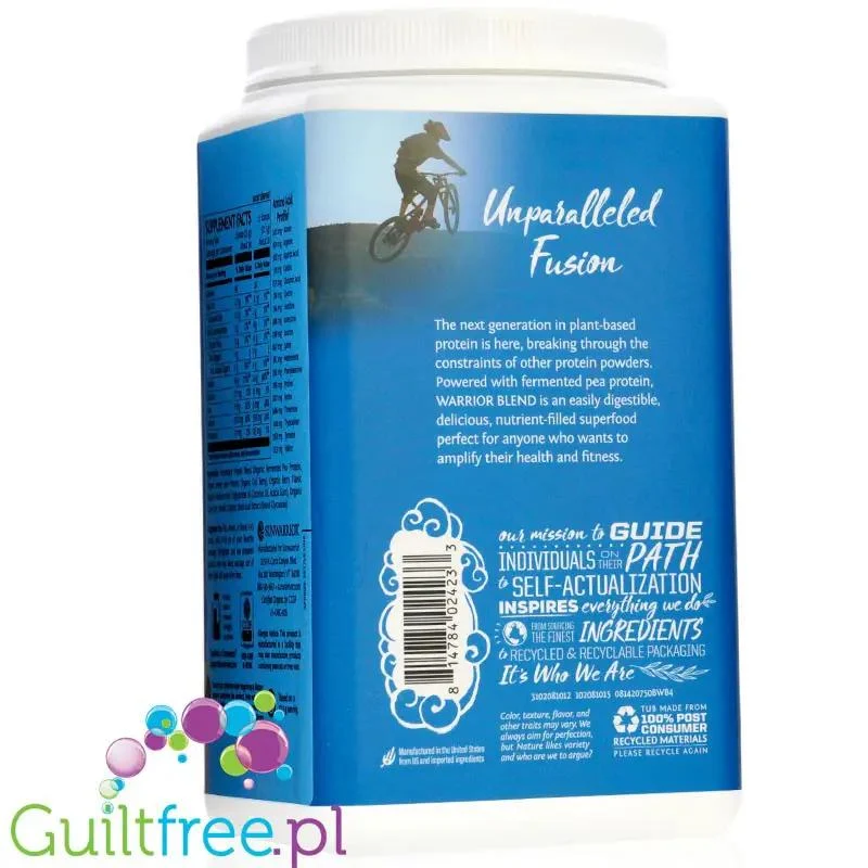 Sunwarrior Protein Warrior Blend 0,75kg, Berry - wegańska organiczna odżywka białkowa z goji i MCT