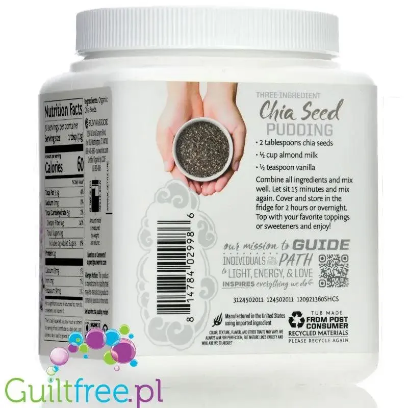 Sunwarrior Harvest Chia Seeds - organiczne nasiona chia bez GMO (szałwia hiszpańska)