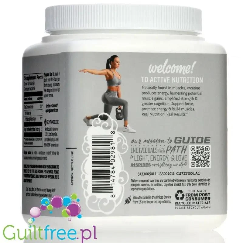 Sunwarrior Sport Active Creatine Unflavored - wegańska kreatyna jednowodna (monohydrat) bez aromatów i słodzików