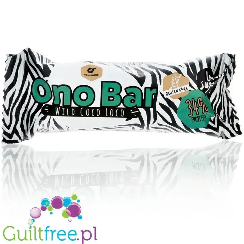 Go Fitness Ono Bar Wild Coco Loco - bezglutenowy wafelek a la Bueno w czekoladzie z proteinowym kremem kokosowym