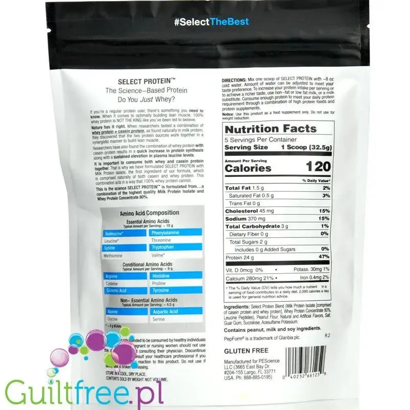 PEScience Select Protein Peanut Butter Cookie 163g - odżywka białkowa 24g białka w 120kcal
