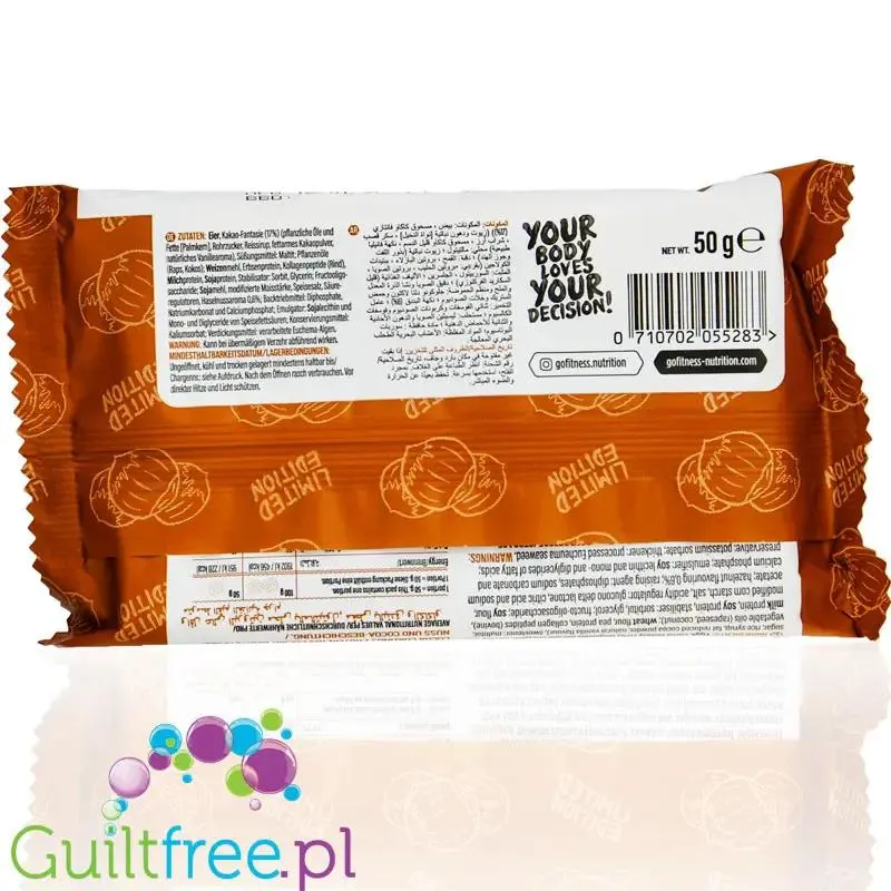 Go Fitness Protein Waffle Choc Hazelnut - czekolado-orzechowy gofr proteinowy 11g białka & 228kcal