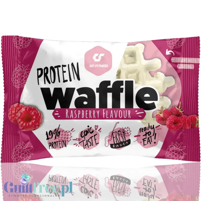 Go Fitness Protein Waffle Raspberry - malinowy gofr proteinowy 10g białka & 215kcal
