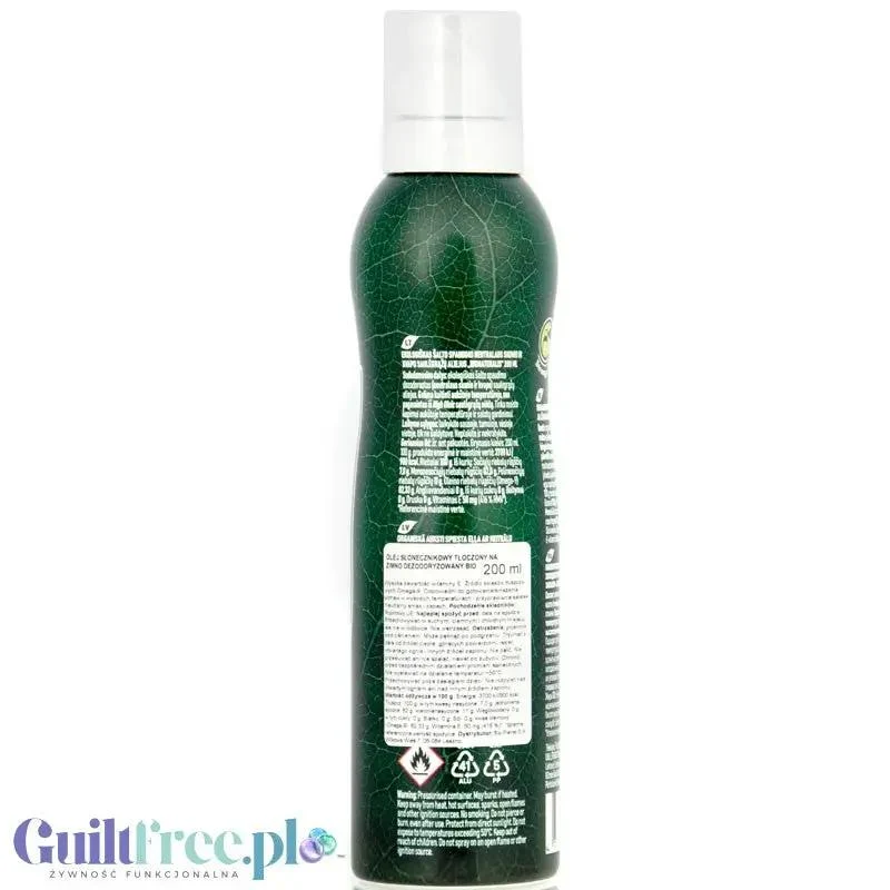 Bio Naturalis Organic Sunflower Oil - olej słonecznikowy tłoczony na zimno do Air Fryera w spray'u