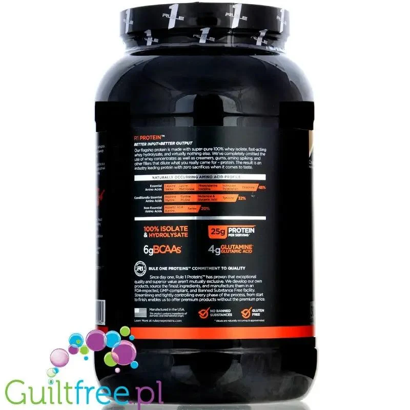 Rule1 R1 Protein Cookies & Crème - beztłuszczowa odżywka białkowa WPI & WPH, 0,9KG