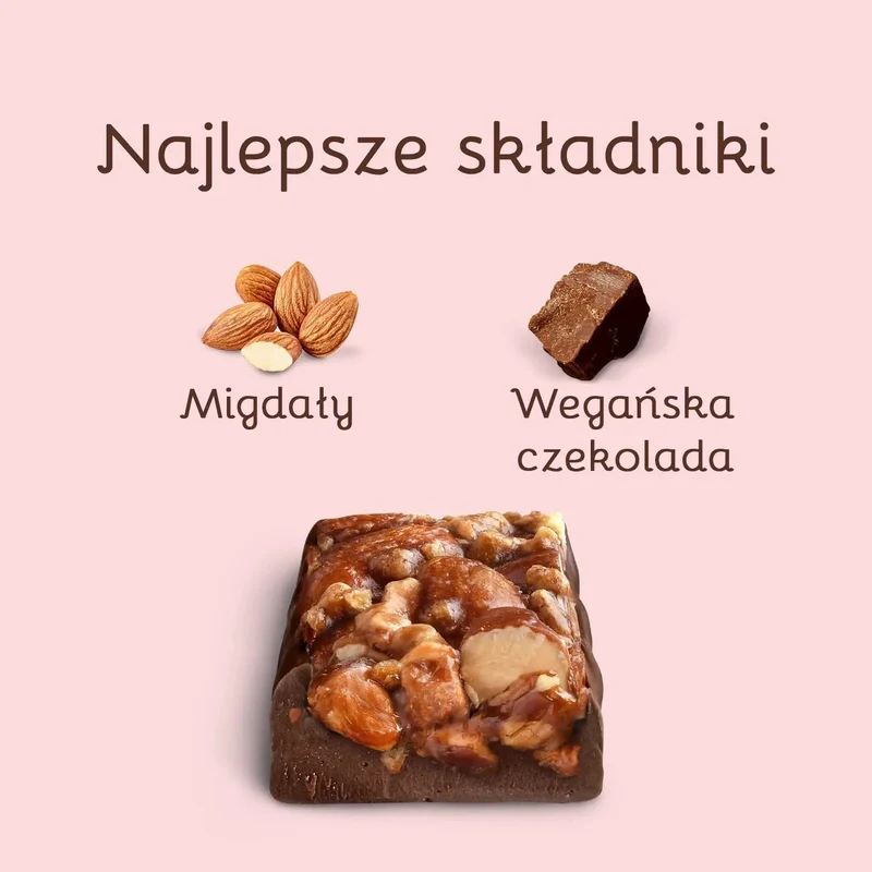 N!CK'S Nicks Almond Crunch Nut Bar - wegański baton 173kcal bez dodatku cukru ze stewią i erytrolem