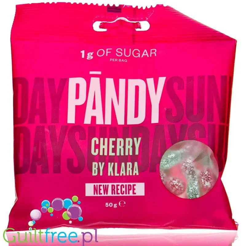 Pandy Candy Cherry - błonnikowe żelki bez cukru 45% mniej kalorii, Wiśnia