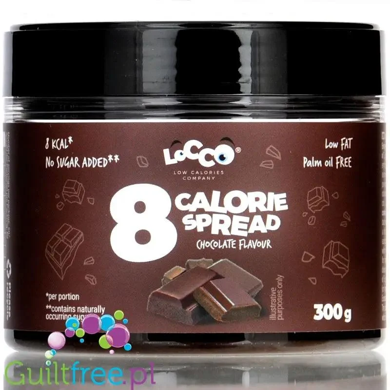 Locco Chocolate Spread 160kcal - niskotłuszczowy krem do smarowania bez cukru, Ciemna Czekolada