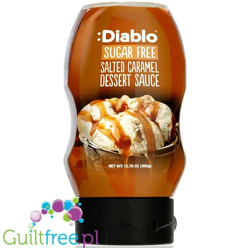 Diablo Dessert Sauce Salted Caramel - super gęsty sos deserowy bez dodatku cukru, Solony Karmel