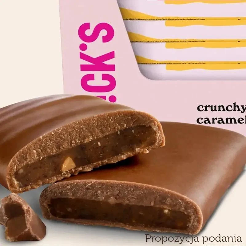 N!CK'S Nicks Crunchy Caramel 88kcal - czekoladka z krokantem migdałowym bez dodatku cukru ze stewią i erytrolem