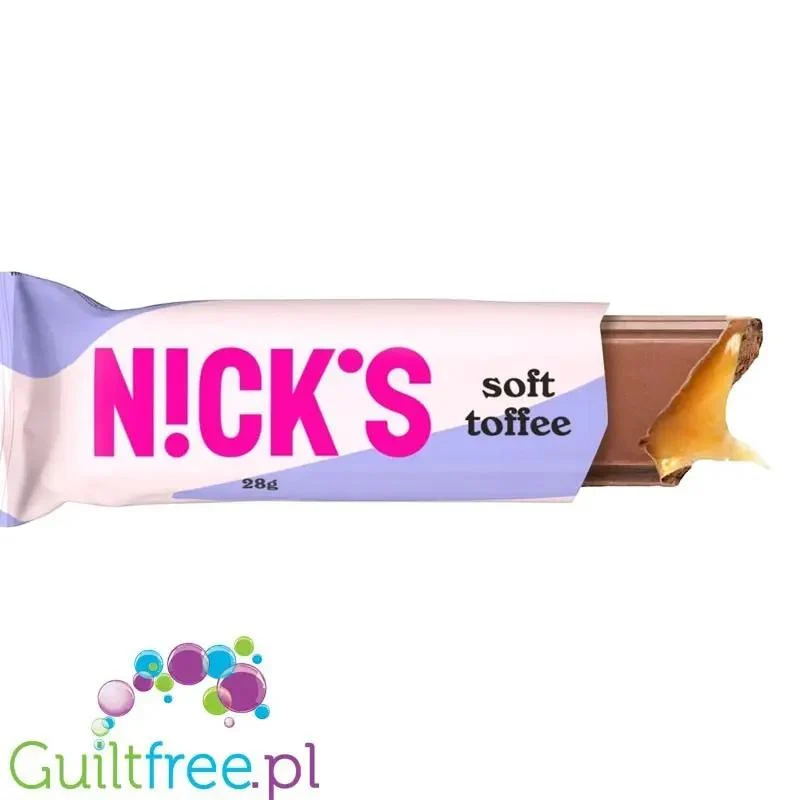 N!CK'S Nicks Soft Toffee 110kcal - czekoladka z nadzieniem karmelowym bez dodatku cukru ze stewią i erytrolem