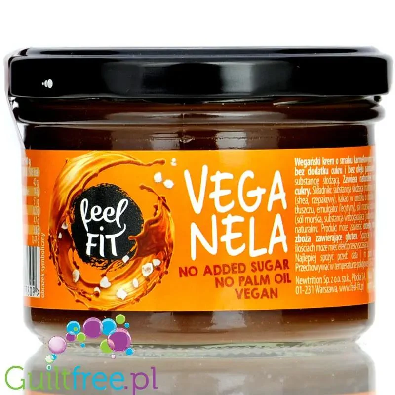 FeelFIT Veganela Salted Caramel - wegański krem o smaku karmelowym z solą morską bez dodatku cukru