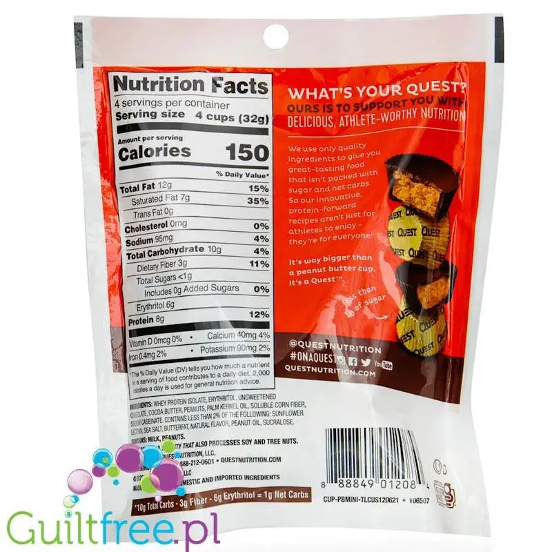 Quest Nutrition Mini Peanut Butter Cups - keto miseczki z masłem orzechowym