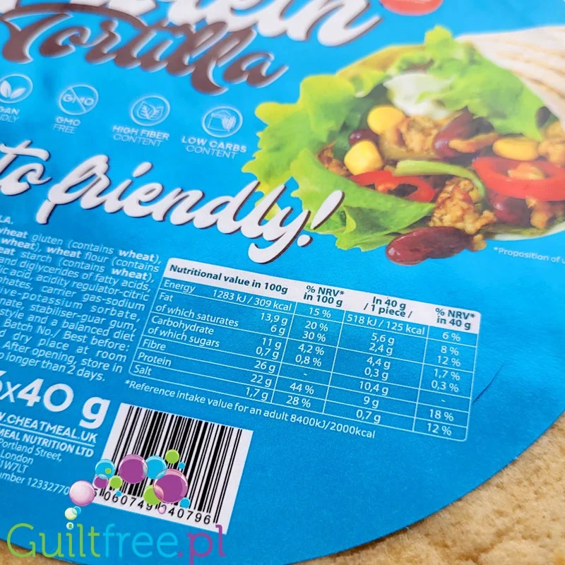 Cheat Meal Protein Tortilla - tortille proteinowe 125kcal (6 x 18cm)