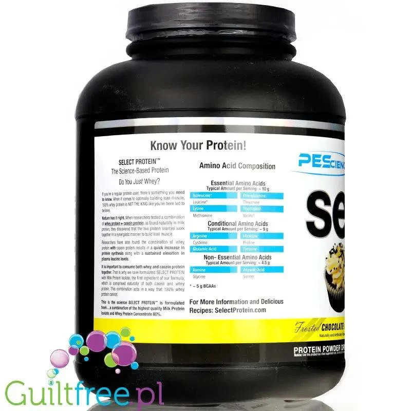 PEScience Select Protein Frosted Chocolate Cupcake 1,84g - odżywka białkowa 24g białka w 120kcal, kazeina & izolat,