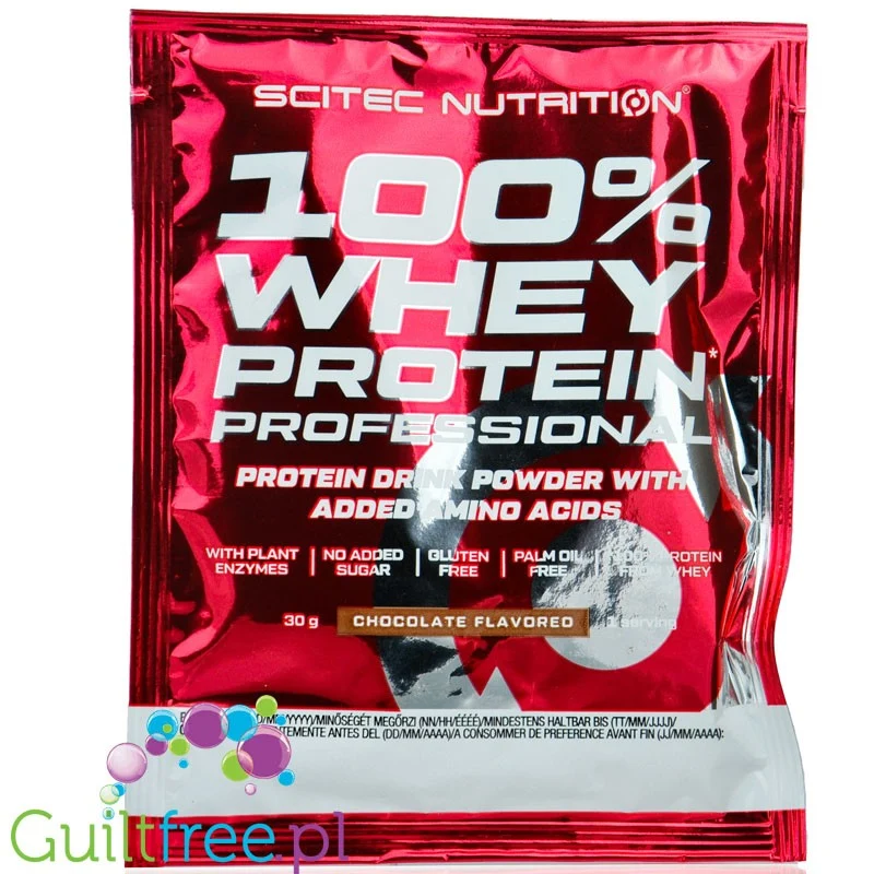 Scitec 100% Whey Chocolate - odżywka białkowa WPC z aminokwasami, bromelainą i papainą, Mleczna Czekolada