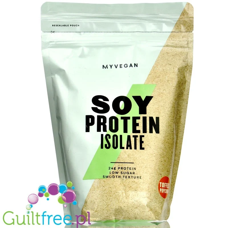 MyProtein Vegan Soy Protein Isolate Toffee Popcorn 0,5kg - wegańska odżywka białkowa, izolat białka sojowego