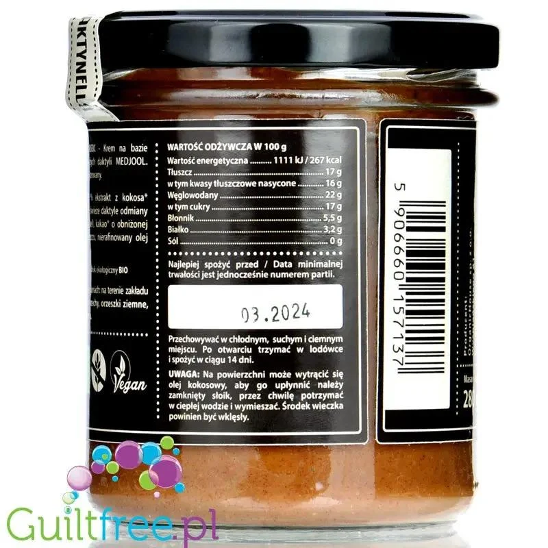 Organic House Daktynella Classic 280g - klasyczny krem daktylowo-kokosowy bez dodatku cukru, wegański & organiczny