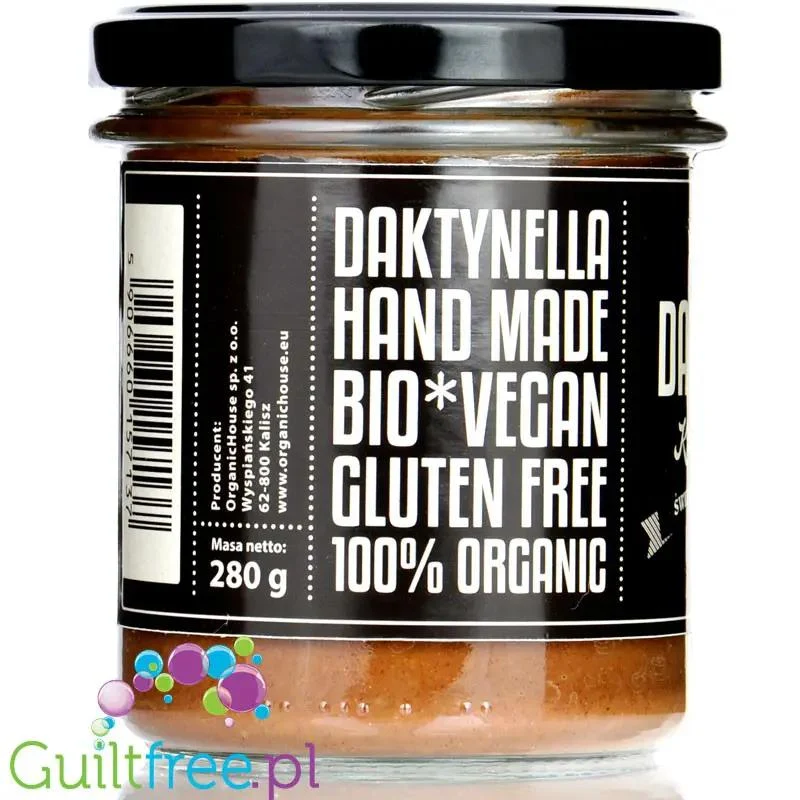 Organic House Daktynella Classic 280g - klasyczny krem daktylowo-kokosowy bez dodatku cukru, wegański & organiczny