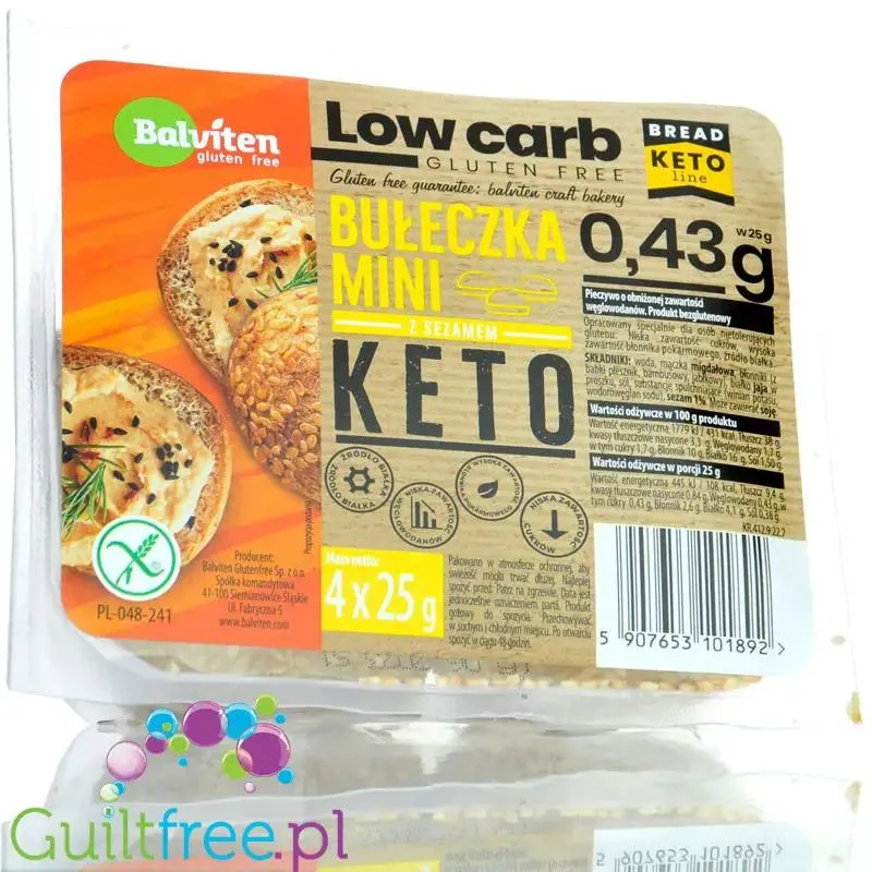 Balviten bezglutenowe keto mini bułeczki z sezamem
