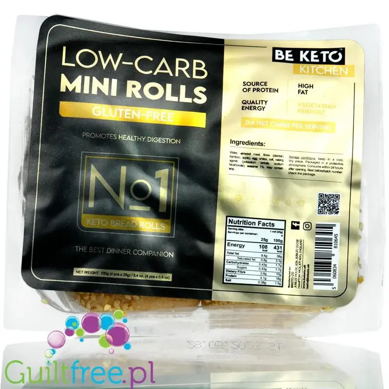 BeKeto Mini Rolls - gotowe bezglutenowe keto mini bułeczki z mąki migdałowej
