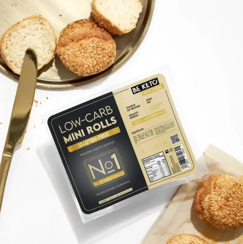 BeKeto Mini Rolls - gotowe bezglutenowe keto mini bułeczki z mąki migdałowej