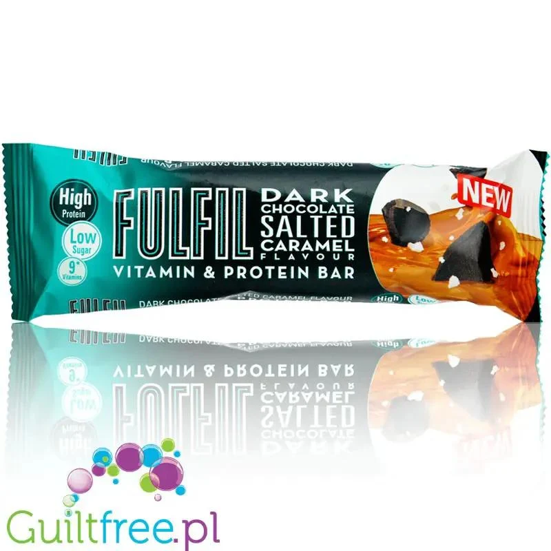 Fulfil Dark Chocolate Salted Caramel - baton proteinowy z witaminami (Solony Karmel & Ciemna Czekolada)