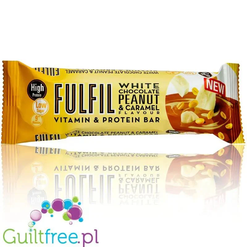 Fulfil White Chocolate, Peanut & Caramel - baton proteinowy z witaminami (Biała Czekolada, Karmel & Orzechy)
