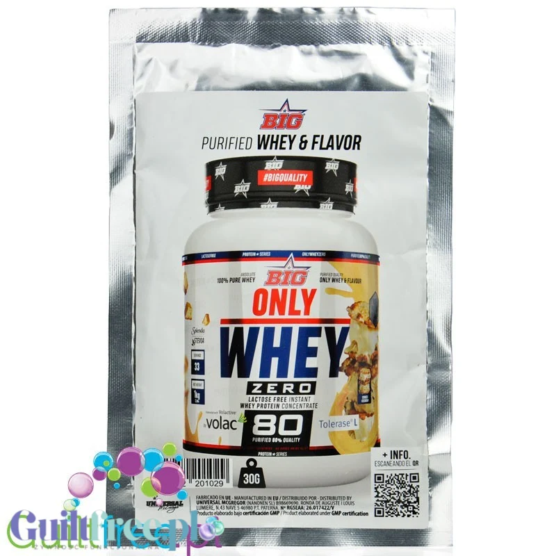 BIG® Only Whey Zero Volac 80 Cookies Ice Cream - saszetka 30g znakomita odżywka proteinowa z białkiem Lacprodan