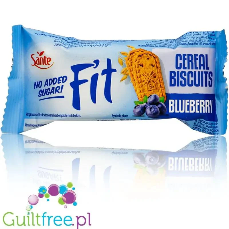 Sante Fit Cereal Biscuits Blueberry - ciasteczka zbożowe z jagodami bez dodatku cukru