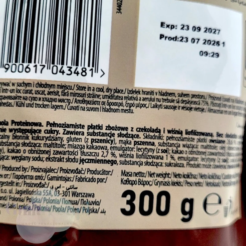 Sante GoON Cherry Brownie Granola Proteinowa bez dodatku cukru z Czekoladą & Wiśniami