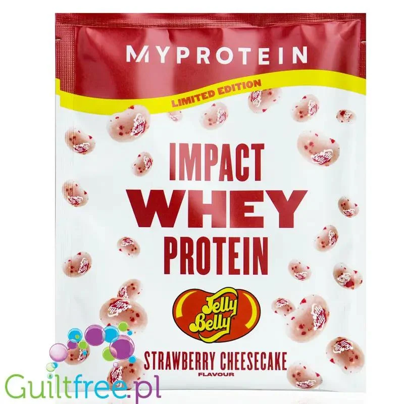 MyProtein Impact Whey Protein Jelly Belly - Strawberry Cheesecake, edycja limitowana saszetka 27g