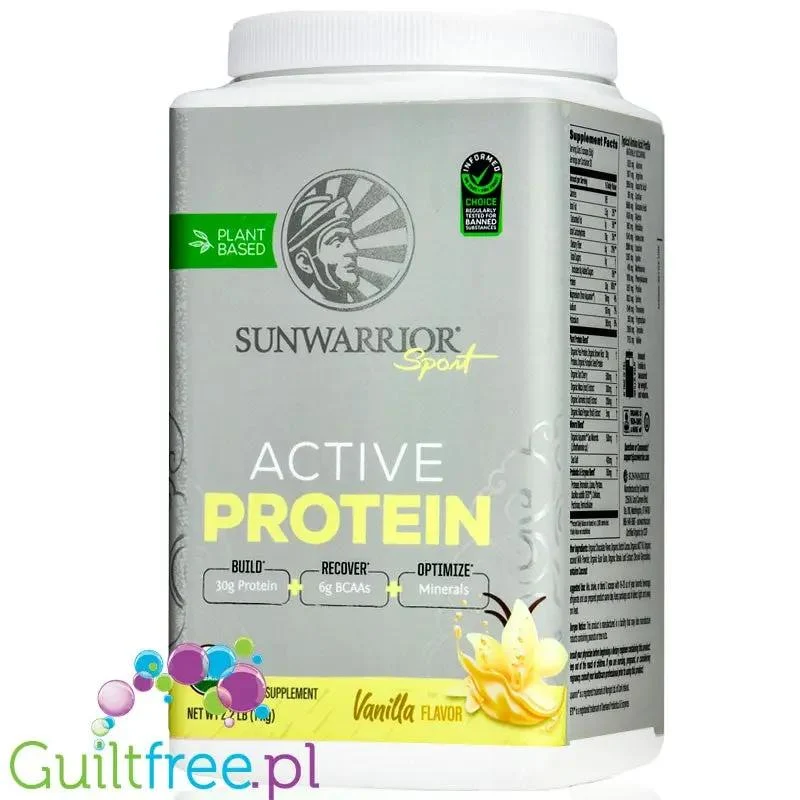 Sunwarrior Active Protein Organic Vanilla 1KG - organiczna wegańska odżywka białkowa ze stewią