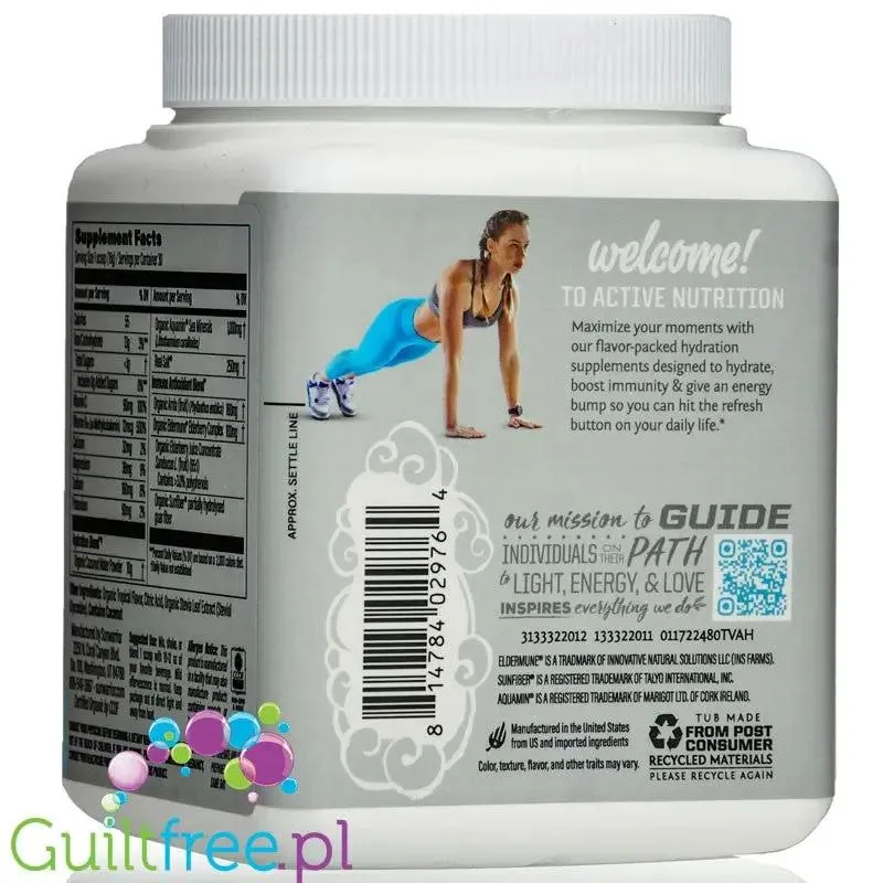 Sunwarrior Active Hydration Cucumber Lime - wegańska formułą nawilżająca z Aquamin®, Eldermune® & Sunfiber®