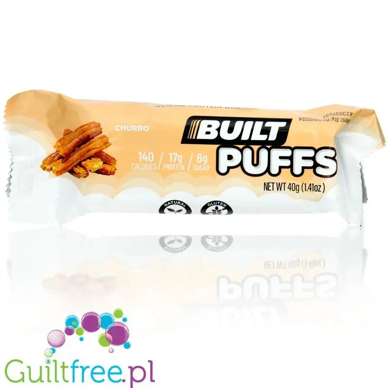 Built Bar Protein Puffs Churro - proteinowy baton marshmallow w czekoladzie 17g białka & 140kcal
