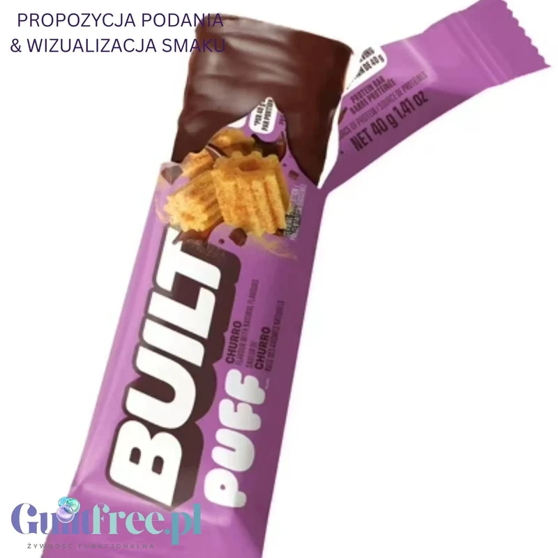 Built Bar Protein Puffs Churro - proteinowy baton marshmallow w czekoladzie 17g białka & 140kcal