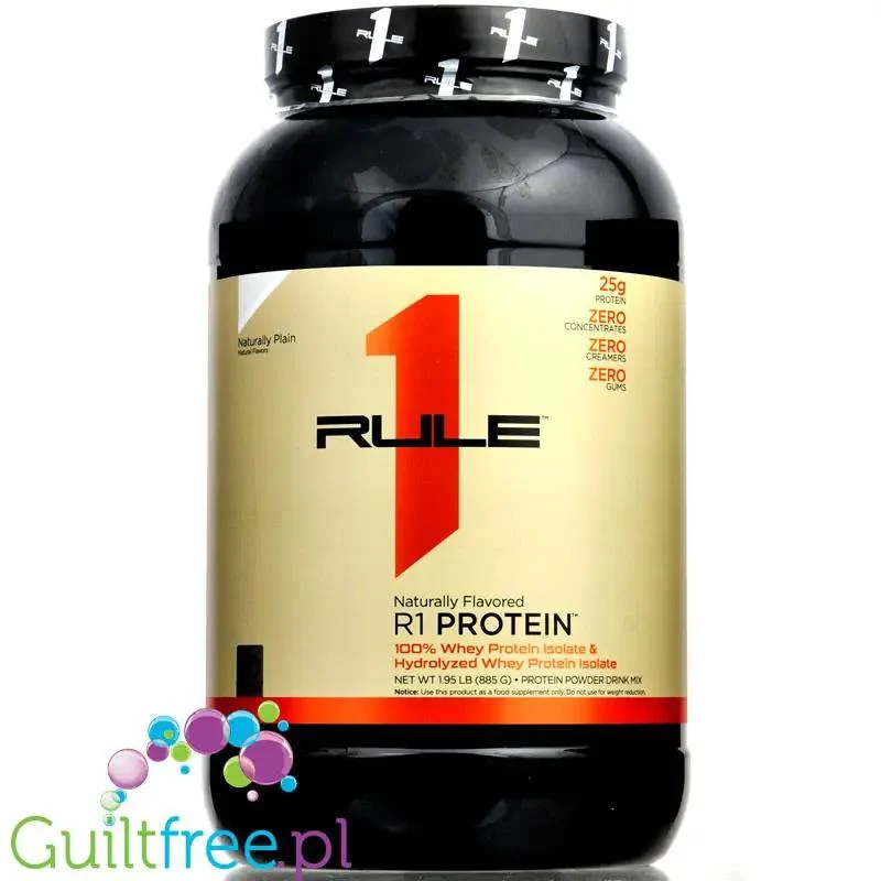 Rule1 R1 Protein Naturally Flavored, Plain 0,88KG - bezsmakowa odżywka białkowa WPI & WPH, 25g białka & 100kcal