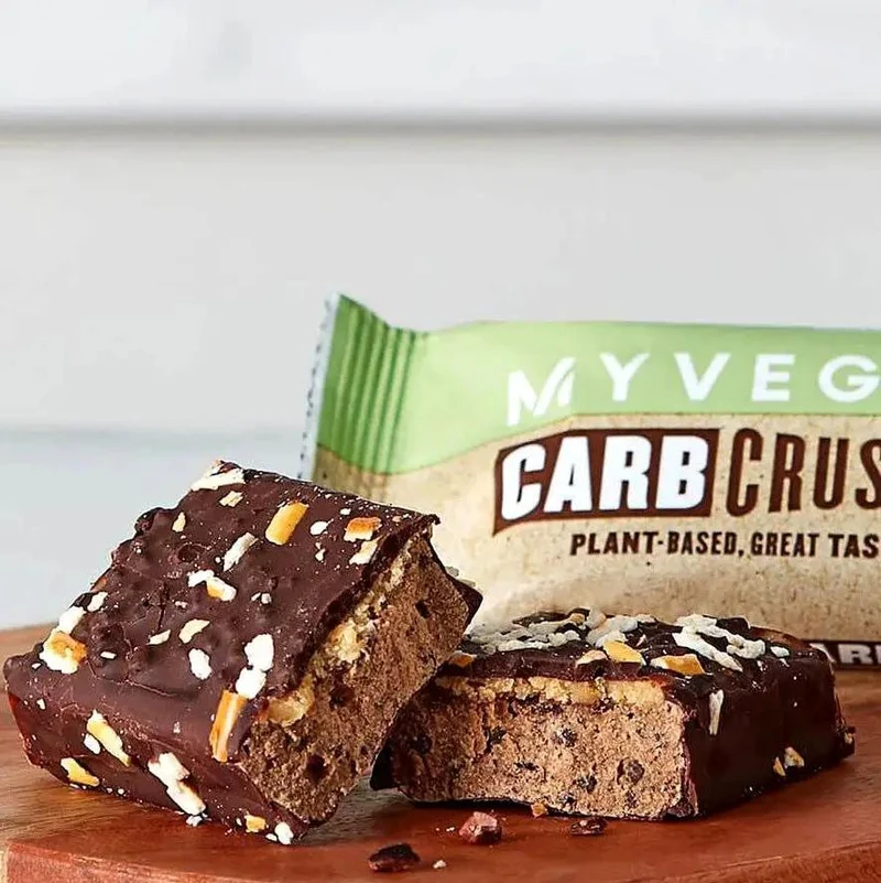 MyProtein Vegan Carb Crusher Choc Peanut - wegański baton proteinowy bez cukru, Czekolada & Masło Orzechowe