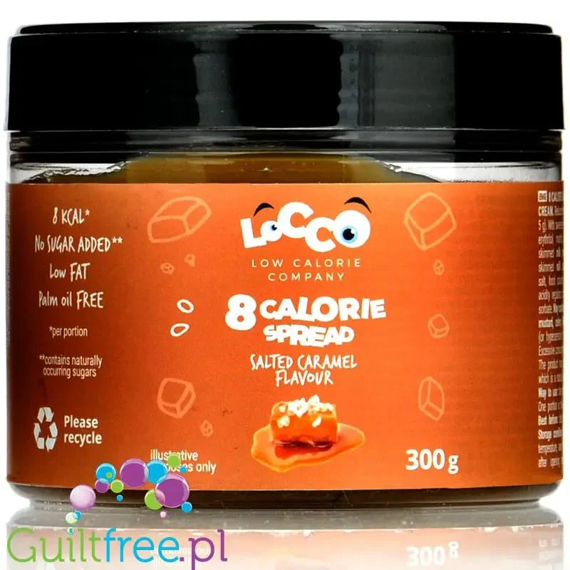 Locco Salted Caramel Spread 150kcal - niskotłuszczowy krem do smarowania bez cukru, Solony Karmel